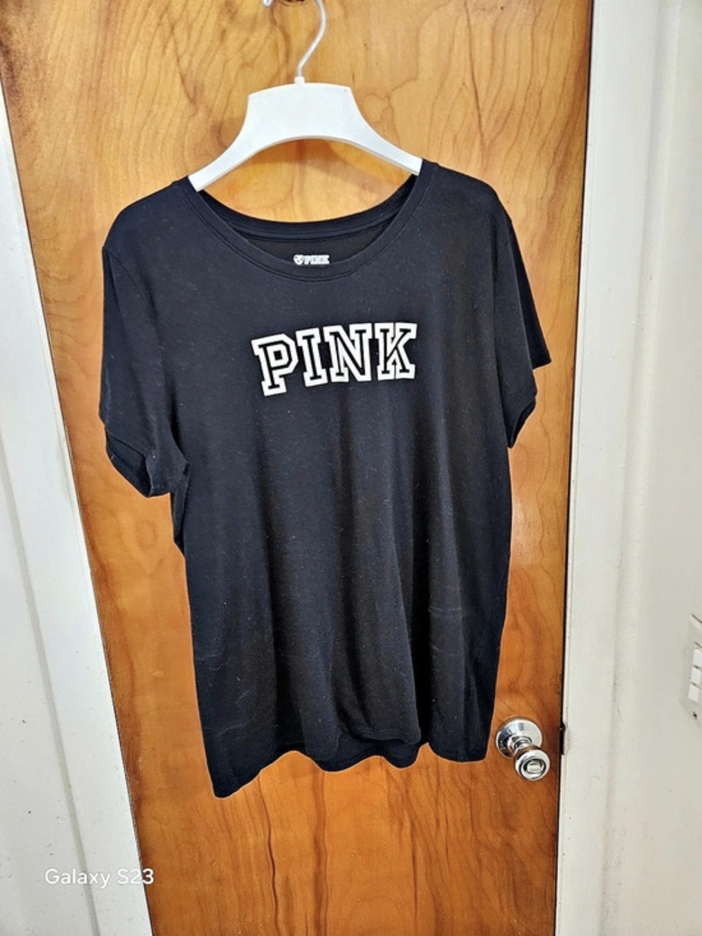 PINK Black Short Sleeve Tee Sz Xlg